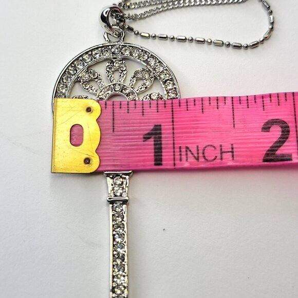 Silver tone Key Pendant Necklace - Picture 6 of 10